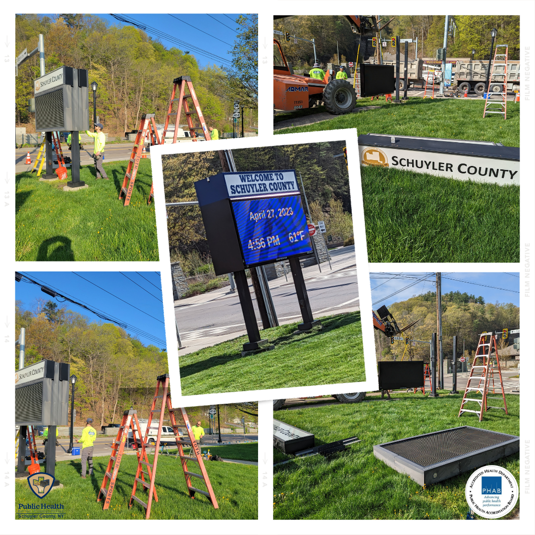 Image showing the new LED sign's installation