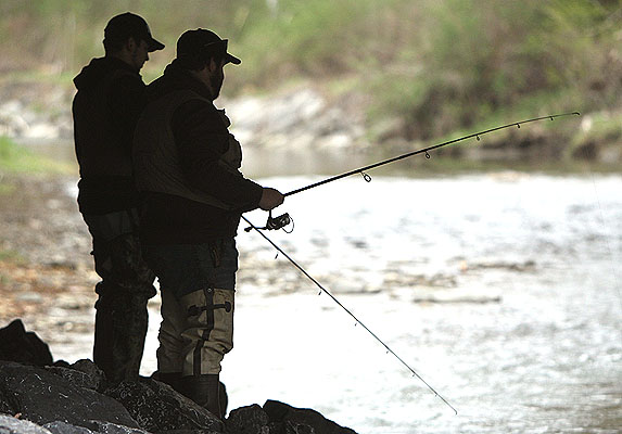 Trout fishing in Catharine Creek